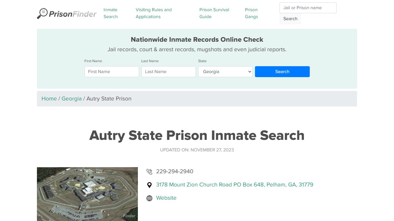 Autry State Prison Inmate Search, Mugshots , Visitation, Phone no ...