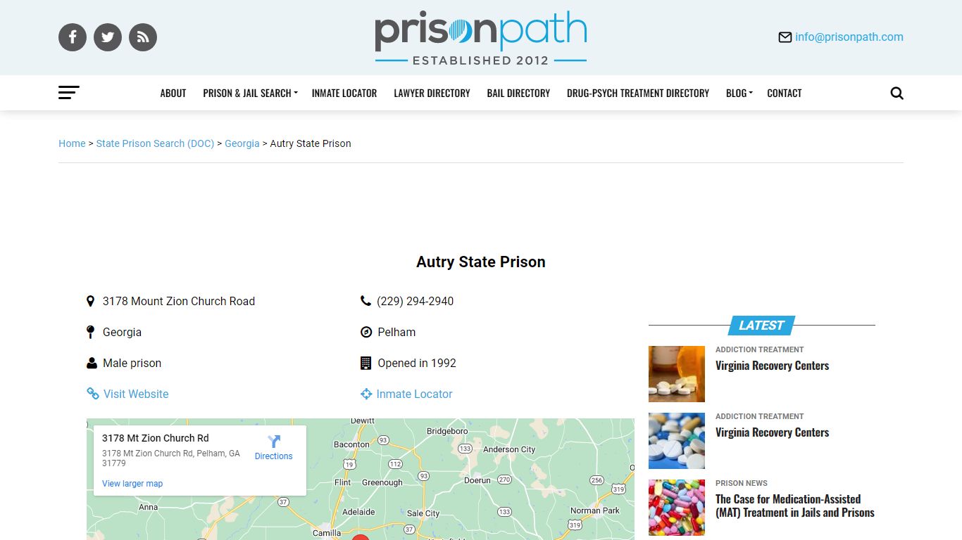 Autry State Prison - Prison Inmate Search & Locator - Prison News ...